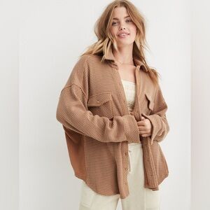 AERIE LUMBERJANE WAFFLE SHIRT